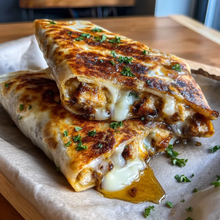 Ooey-Gooey Cheesy Garlic Chicken Wraps Recipe