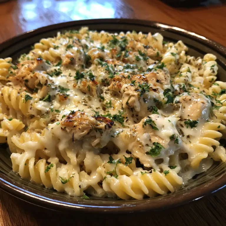 Creamy Crockpot Garlic Parmesan Chicken Pasta