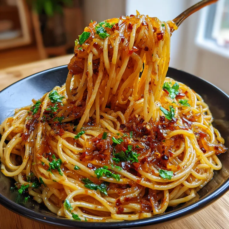 Caramelized Onion Chilli Pasta