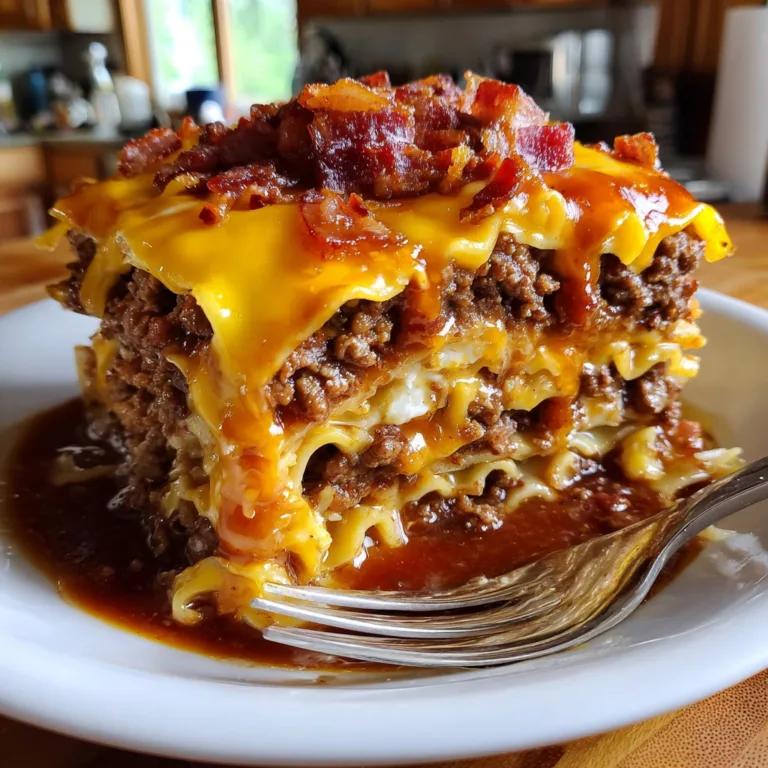 BBQ Bacon Cheeseburger Lasagna