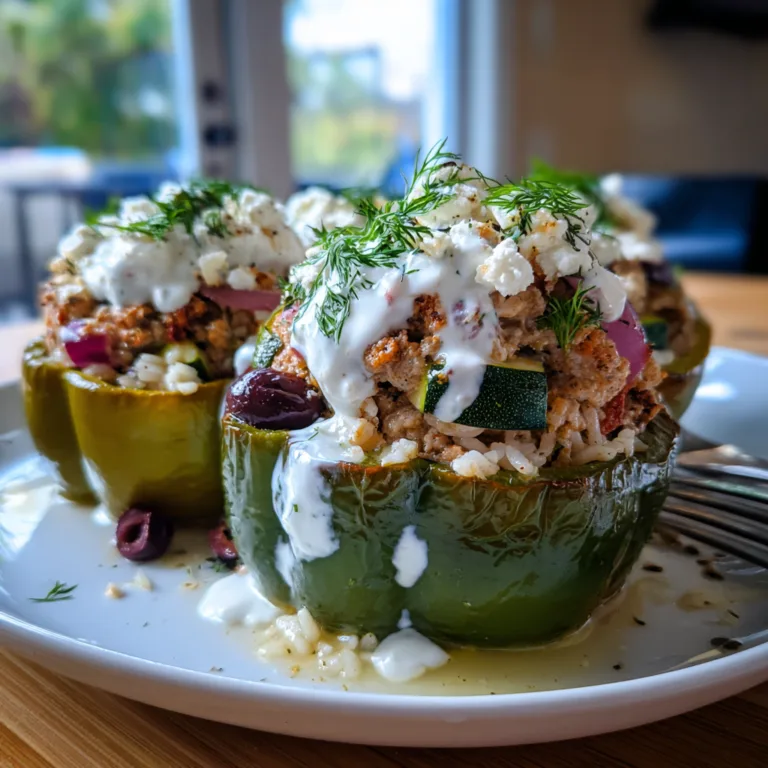 Greek Chicken Stuffed Peppers