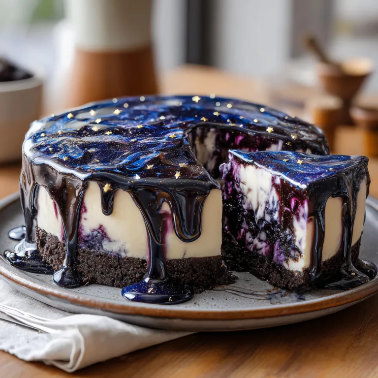 Blueberry Swirl Galaxy Cheesecake