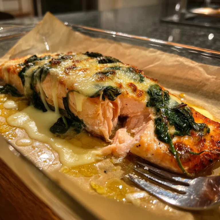 Baked Salmon With Spinach