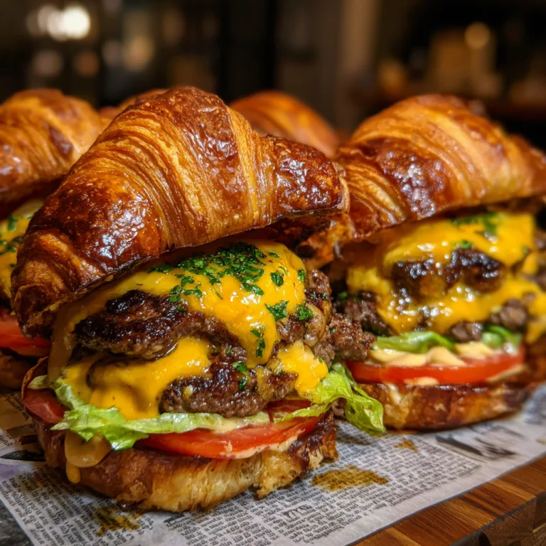 Garlic Butter Croissant Smash Burgers