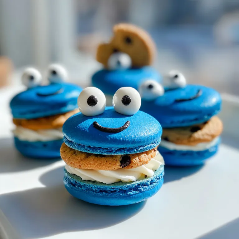 Cookie Monster Macarons