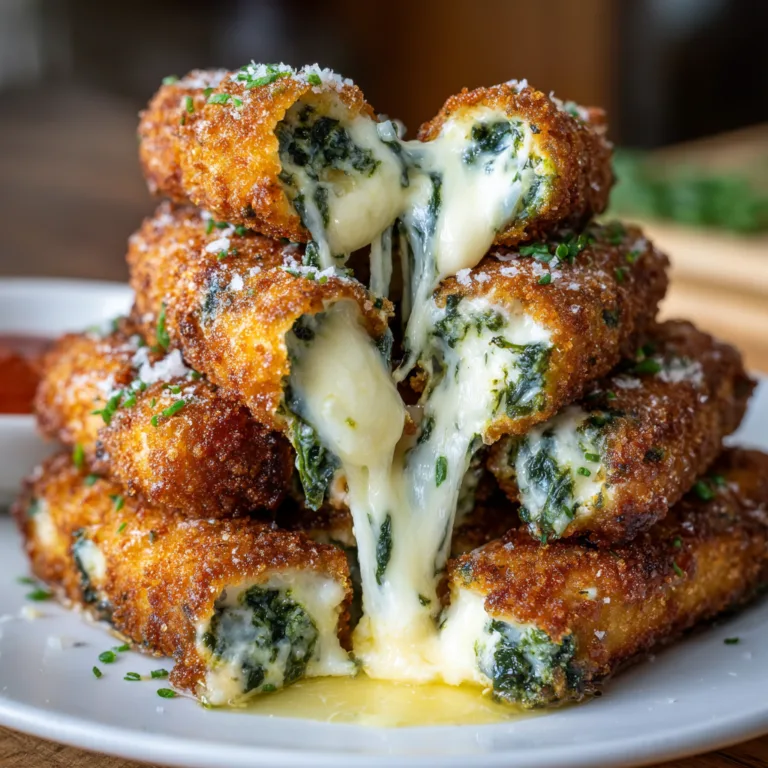 Spinach Dip Mozzarella Sticks