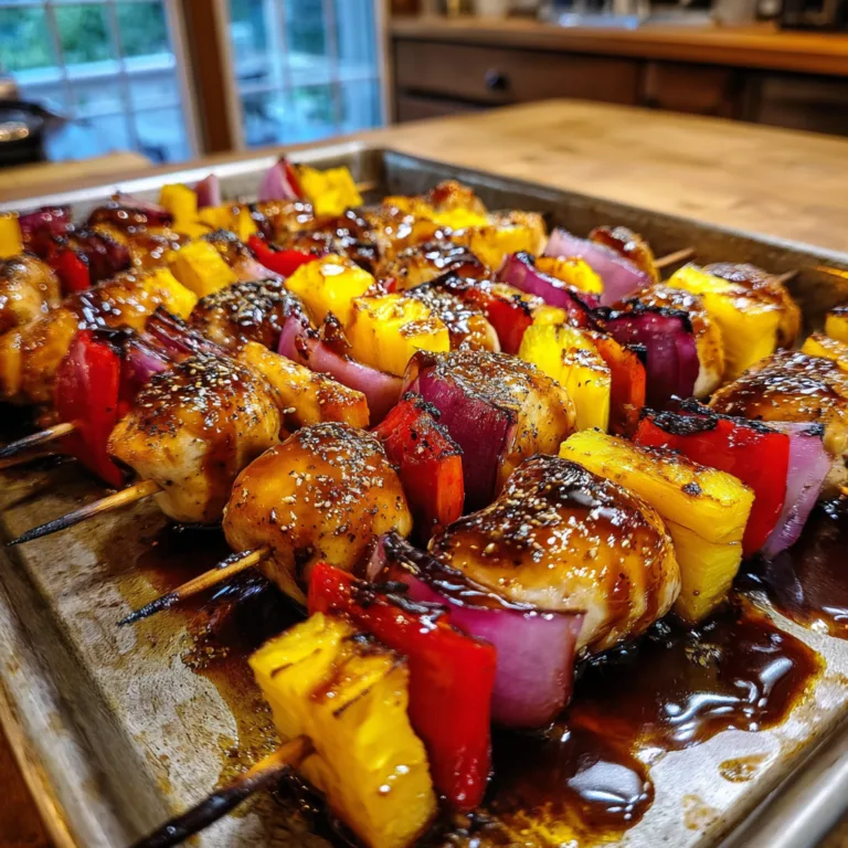 Hawaiian Chicken Pineapple Skewers