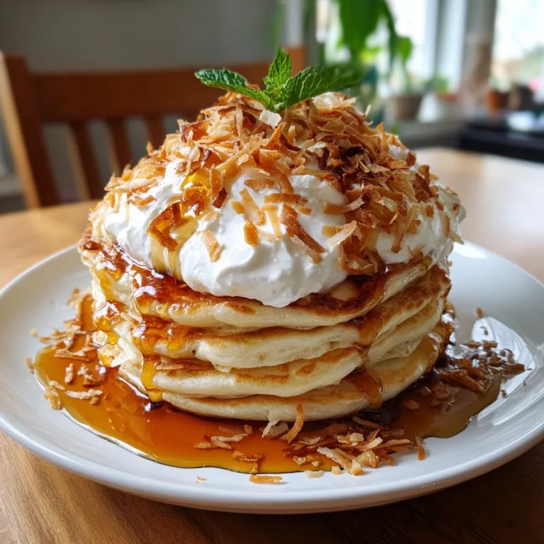 Fluffy Coconut Cream Pancakes