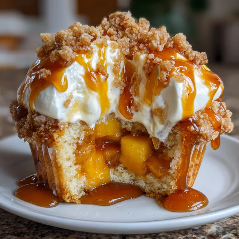 Honey Peach Stuffed Cupcakes