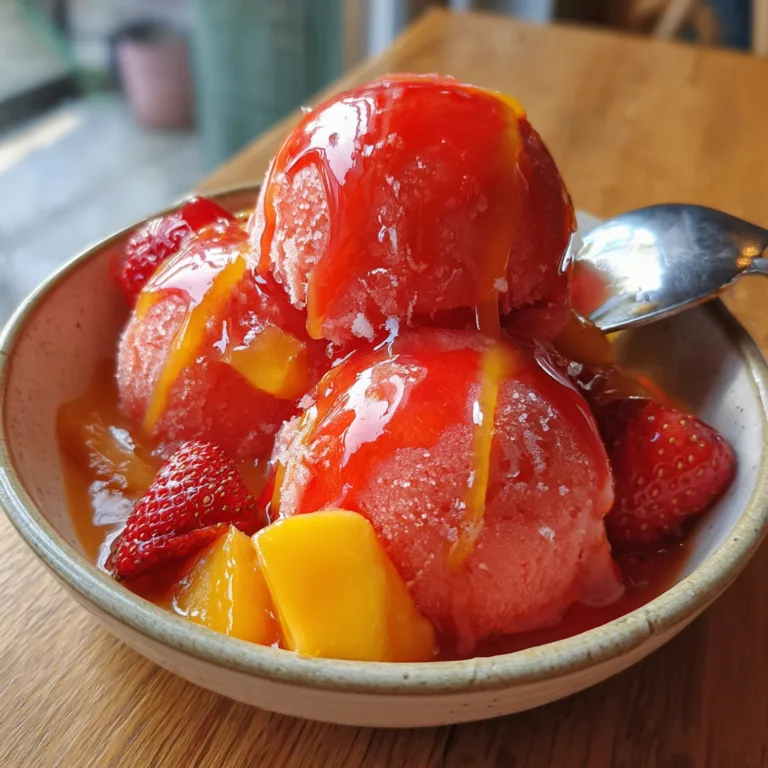 Mango Strawberry Sorbet