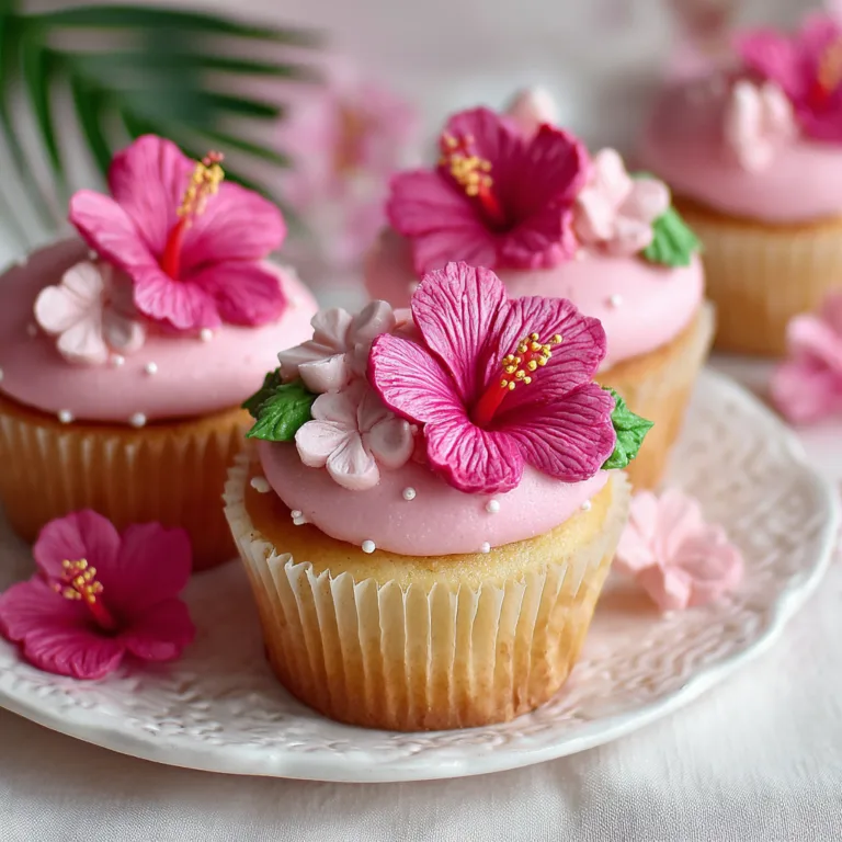 Hibiscus Flower Cupcakes