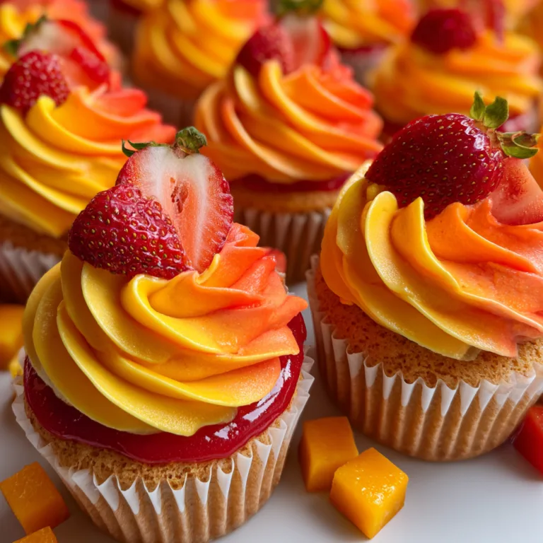 Strawberry Mango Cupcakes