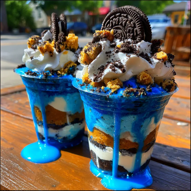 Cookie Monster Cheesecake Cups