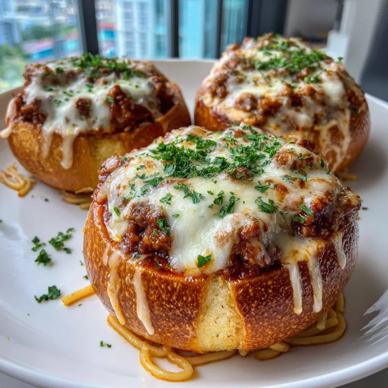 Spaghetti Bread Bowls