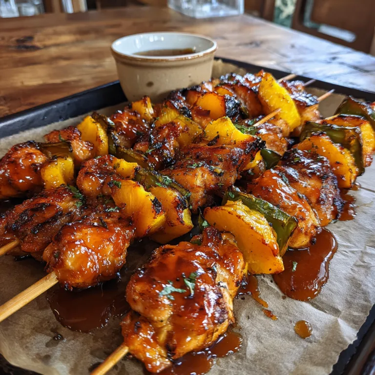 Jalapeño Peach Chicken Skewers