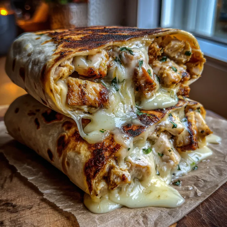 Cheesy Garlic Chicken Wraps