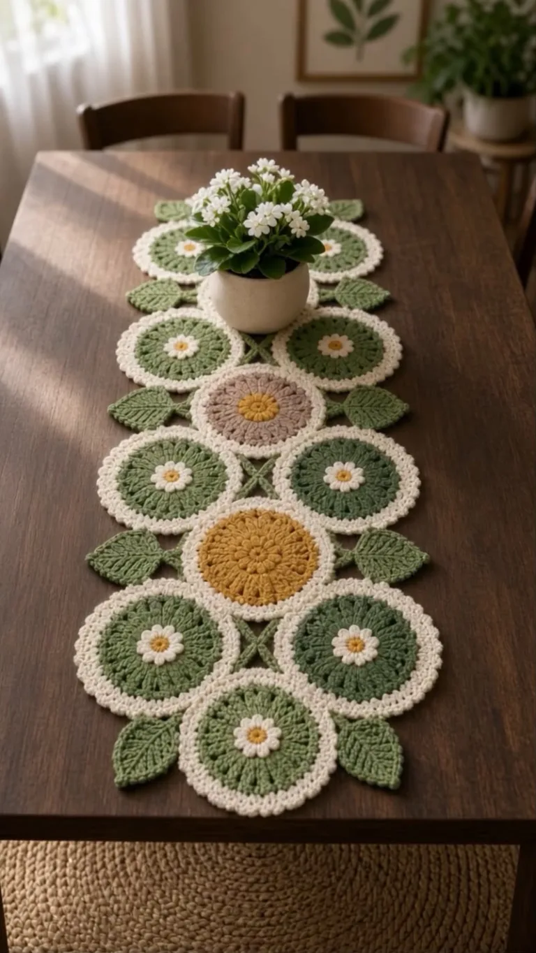Circles & Leaves Table Runner Reveal 🌿🌼