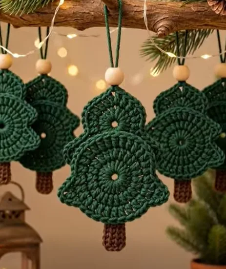 Crochet Christmas Tree Ornament: Just 3 Circles