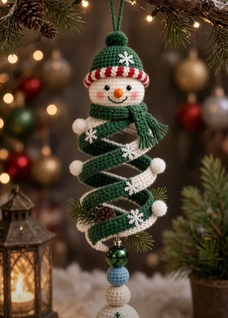 Snowman Spiral Ornament