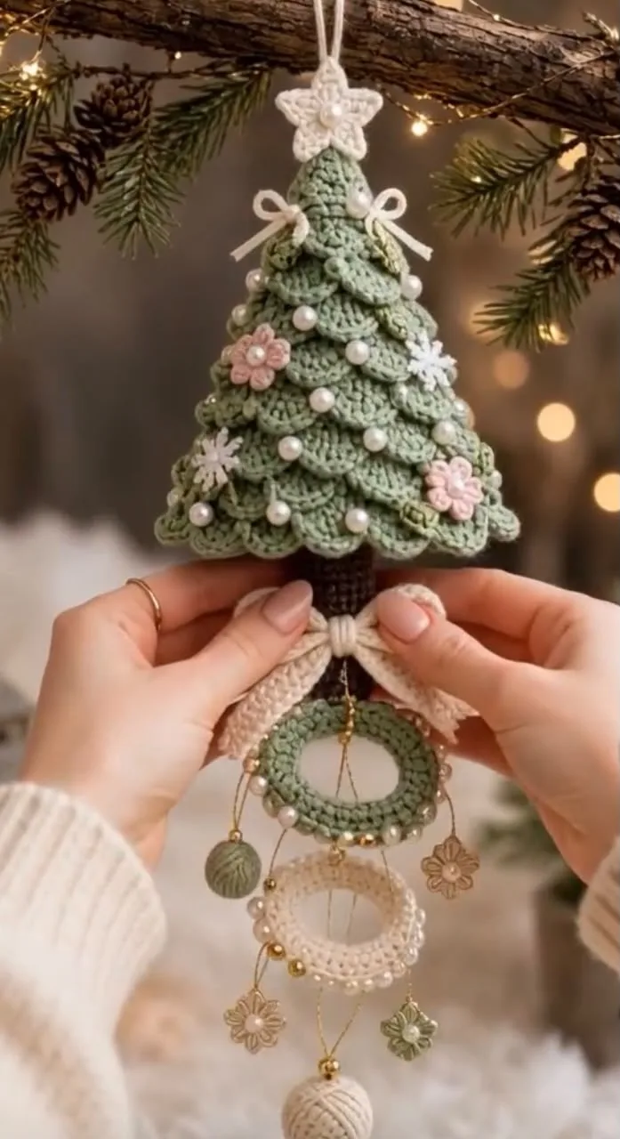 Snowflake Star, Spiral & Holly Bell Ornament Trio 🎄✨