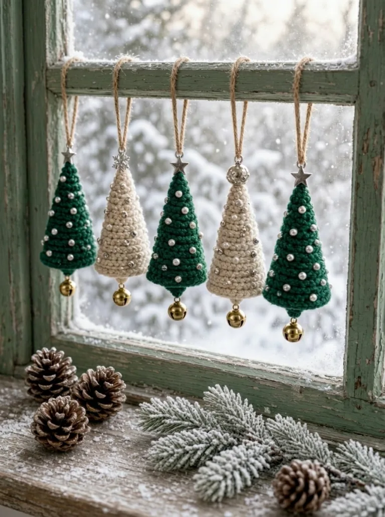 Beaded Spiral Pine Ornament Crochet Pattern