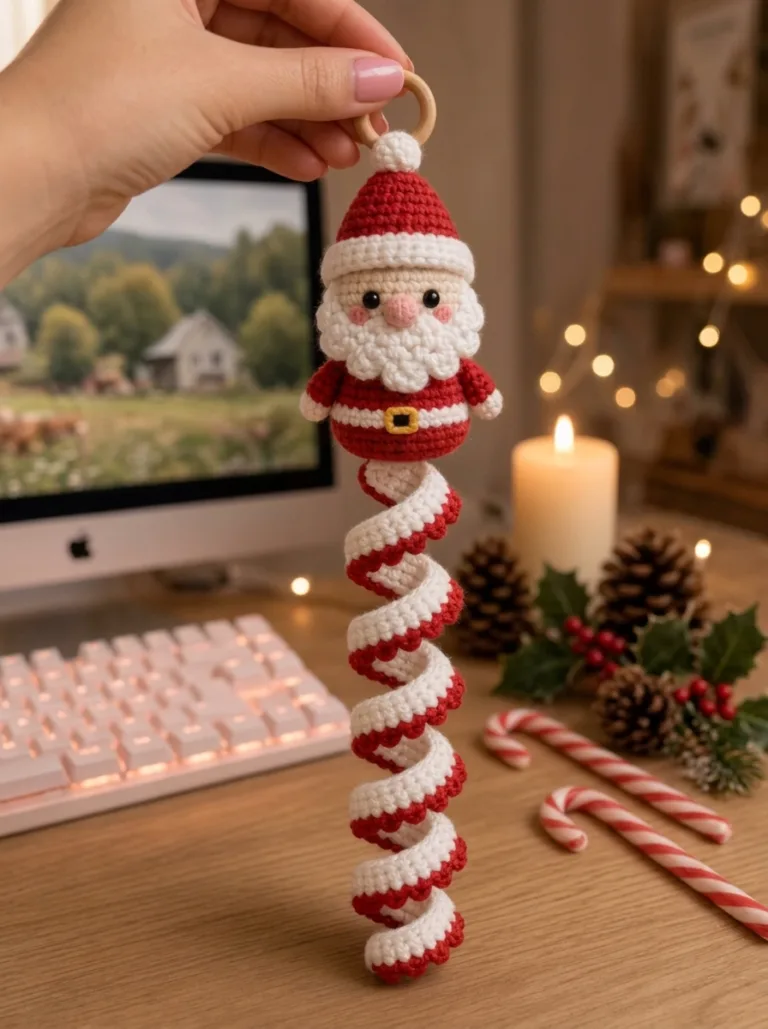 Jolly Santa Spiral Ornament & Keychain Crochet Pattern