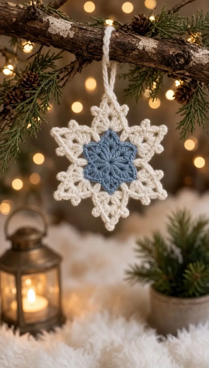 Dusty-Blue Star Snowflake Ornament ❄️✨