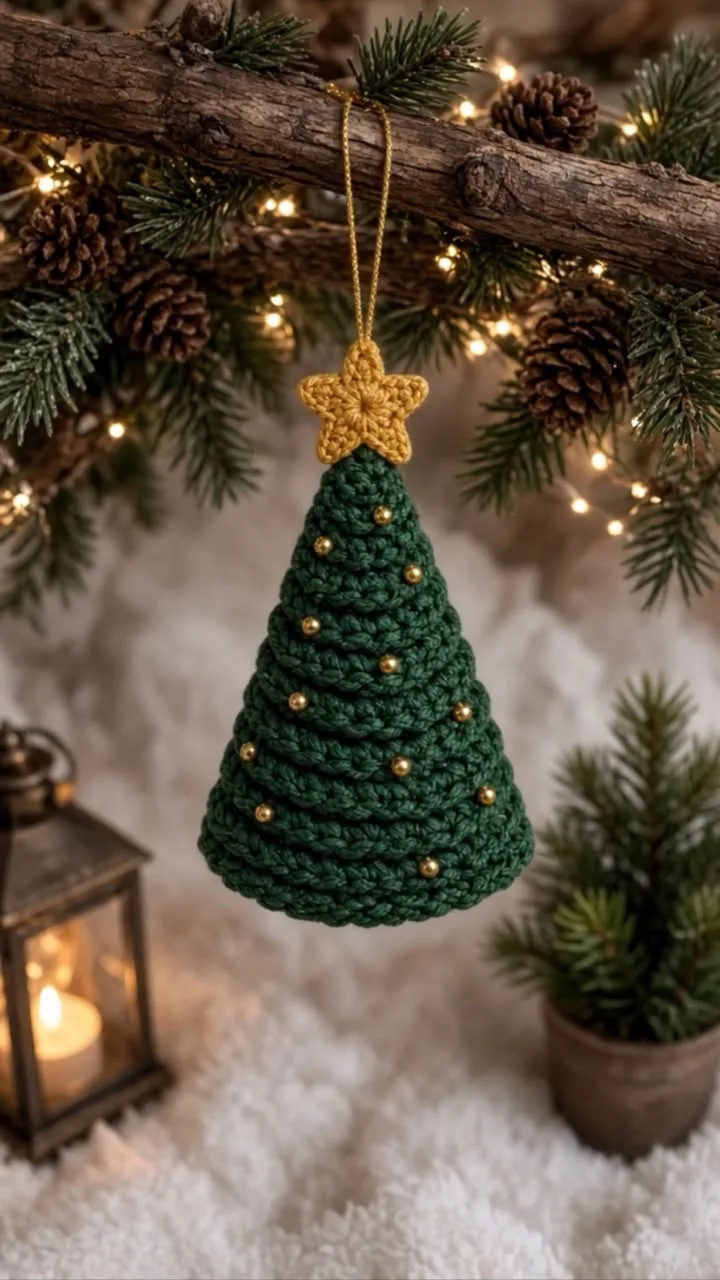 Spiral Christmas Tree Ornament with Gold Star 🎄✨